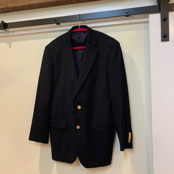 Brooks Brothers Other - Vintage Brooks Brothers Mens Navy Blue Saxxon Madison Blazer-01